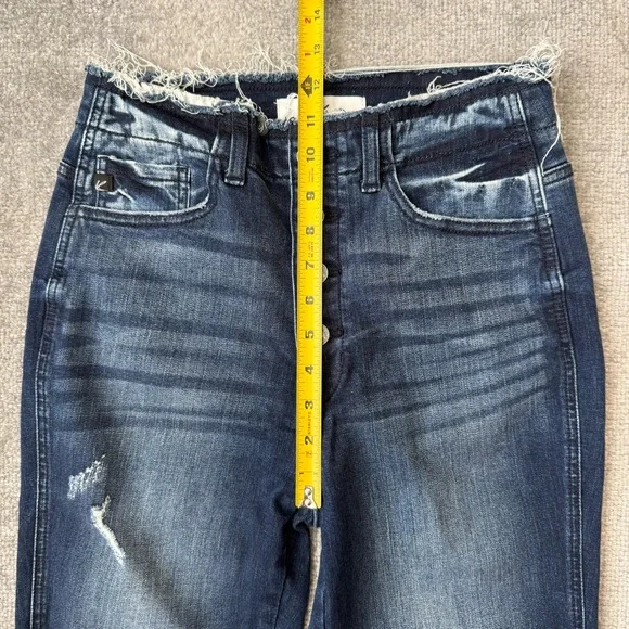 KanCan Jeans Womens 9/28 Distressed High Rise Button Fly Raw Hem Ankle Denim - Picture 7 of 11